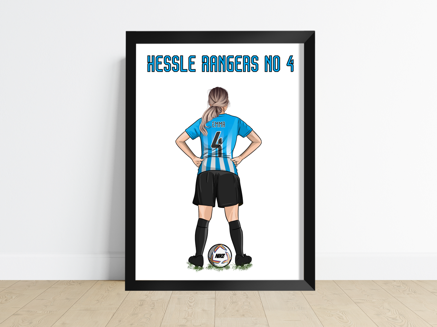 Personalised football player print for girl or boy!