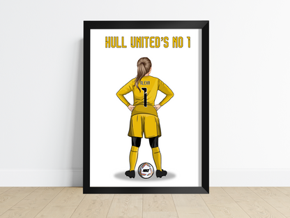 Personalised football player print for girl or boy!