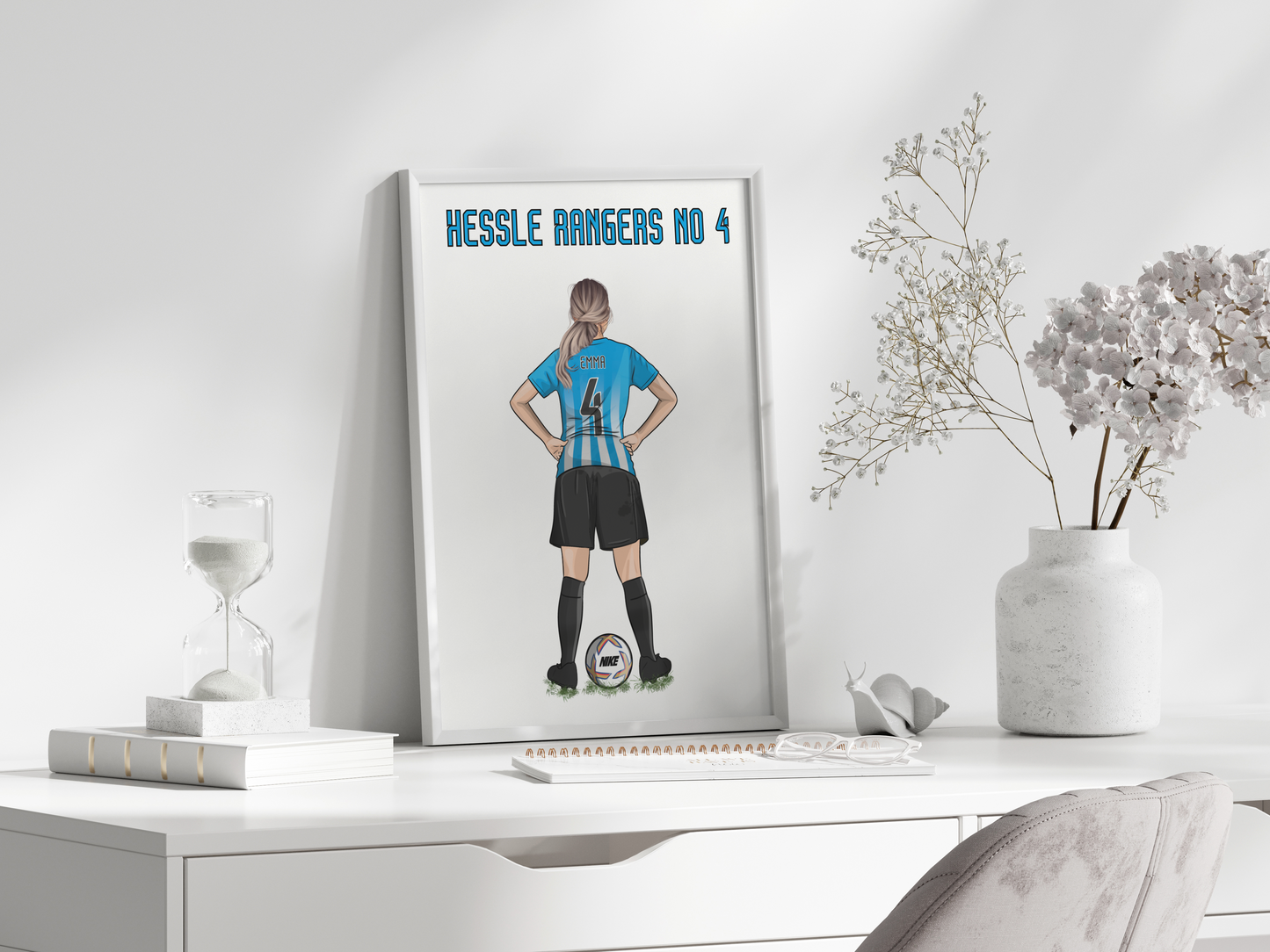 Personalised football player print for girl or boy!