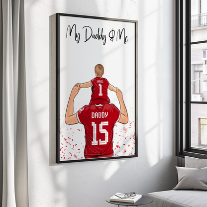 Sport/Football Gift for Dad - Dad and One Child/Toddler