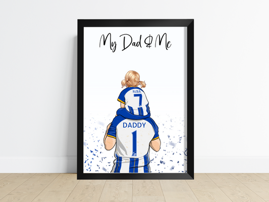 Personalised Sports/Football Gift for Dad - Dad and Child