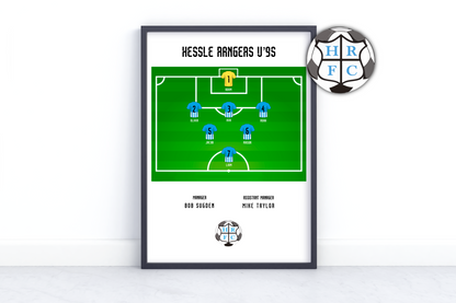 Personalised Sunday League Heroes Artwork - Your child's name and favourite number on a vibrant pitch, celebrating their love for the game in a unique home decor piece