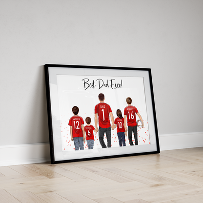 Sports/Football Gift for Dad - Dad & 4 Children